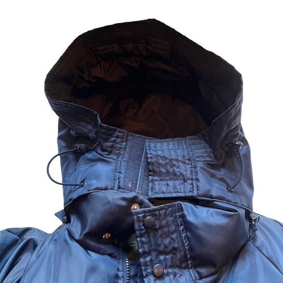 Outbrook puffer coat reversible Medium Navy and olive green zipper and velcro - Picture 6 of 10